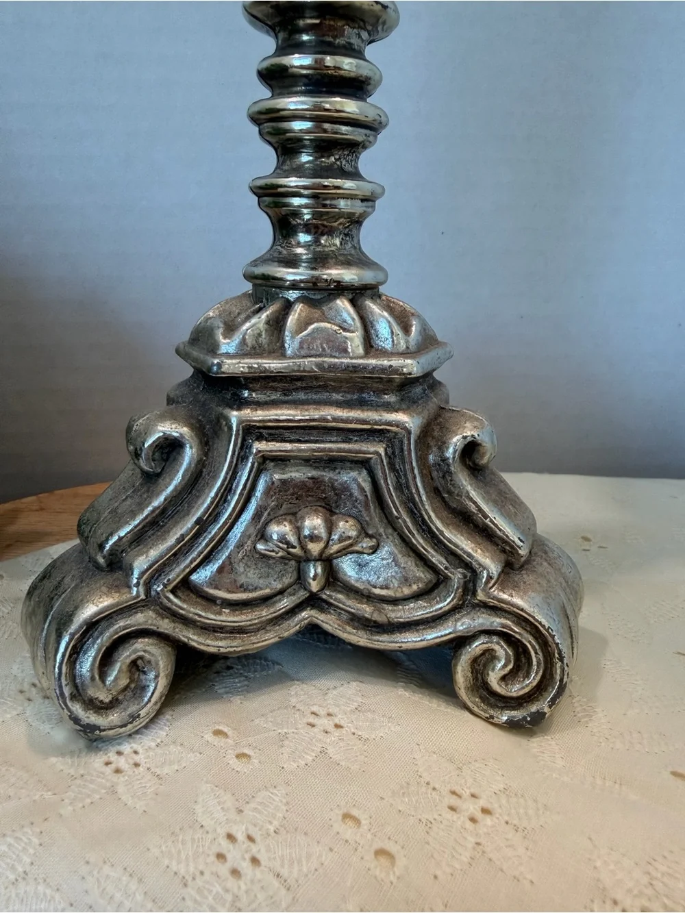 Vintage Style Ornate Metal Candlestick Holder 10.25